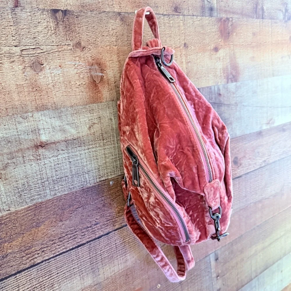 Rebecca Minkoff Julian Velvet Pink Backpack